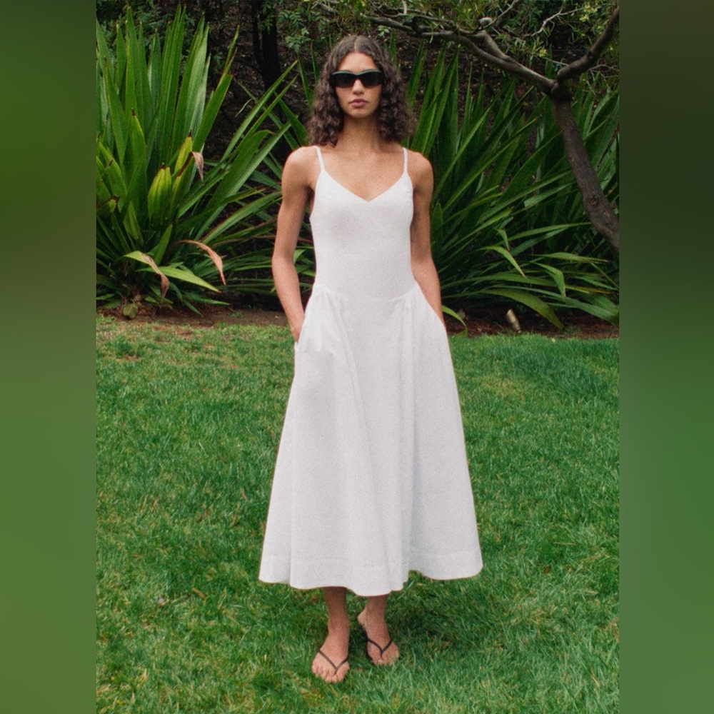 Babaton Technique Poplin Maxi Dress Sz 0 Light Blue - Picture 13 of 15